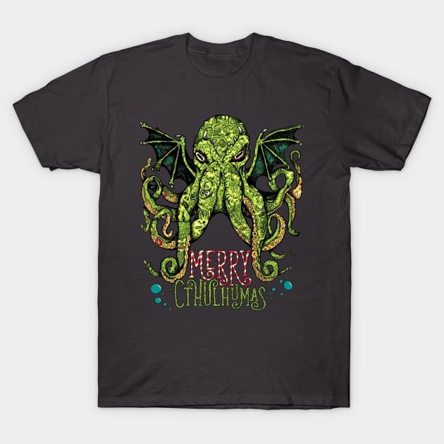 Merry Cthulhumas - Christmas Cthulhu Lovecraft T-Shirt by RetroReview